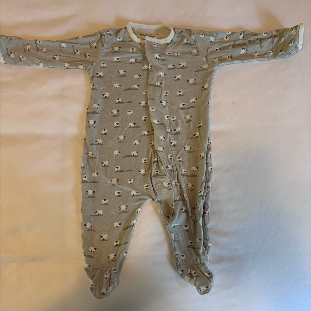 Grey sheep Magnetic Me pajama onesie for 0-3M